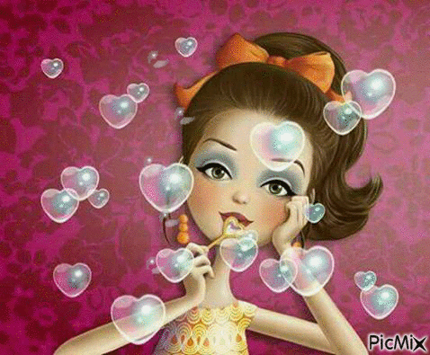 bulles d'amour - GIF animé gratuit