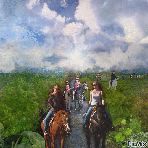 Riding the Horses today. - Ingyenes animált GIF