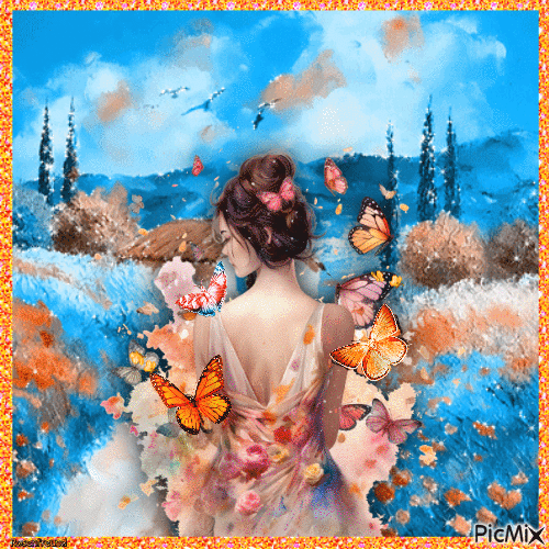 Das Schmetterlingsmädchen - 無料のアニメーション GIF