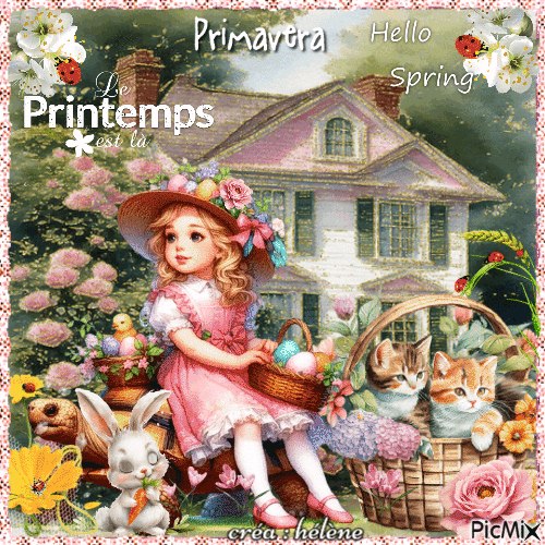 Printemps / Primavera / Spring - Бесплатный анимированный гифка