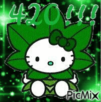420 High Kitty :) - Бесплатный анимированный гифка