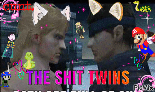 liquid and solid snake the shit twins - Gratis geanimeerde GIF