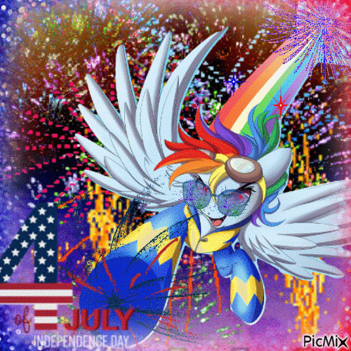 Happy 4th of July Rainbow Dash Style - Free animated GIF - PicMix