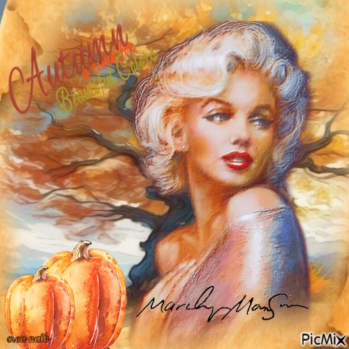 concours...Marilyn Monroe / aquarelle d'automne - png ฟรี