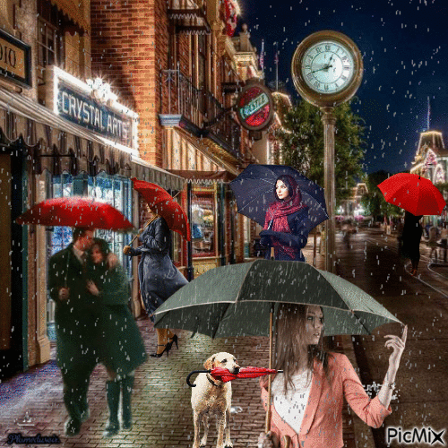 Jour de pluie en ville. - Animovaný GIF zadarmo