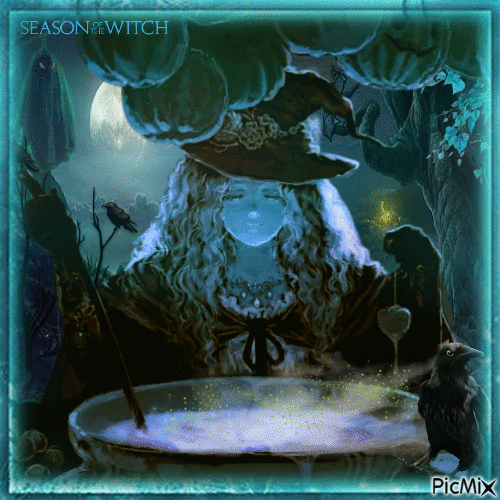 Halloween witch - GIF animé gratuit