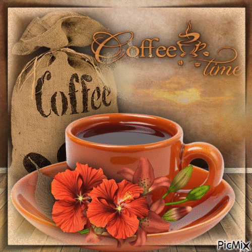 Dekorierte Tasse Kaffee - Ingyenes animált GIF