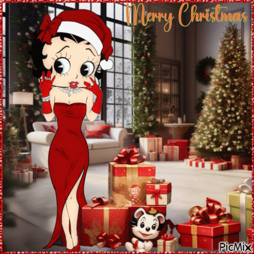 Concours : Betty Boop - Noël - Free animated GIF