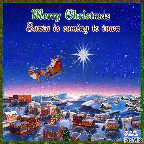 Santa is coming to town - Gratis geanimeerde GIF