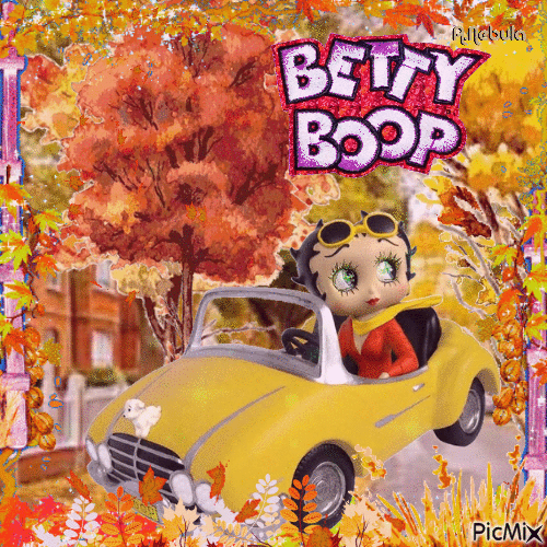 Betty Boop in the Fall-contest - Ingyenes animált GIF