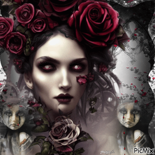 gothic roses - Animovaný GIF zadarmo
