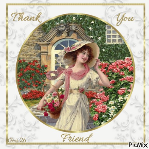 Thank You Friend ~ Vintage - PNG gratuit