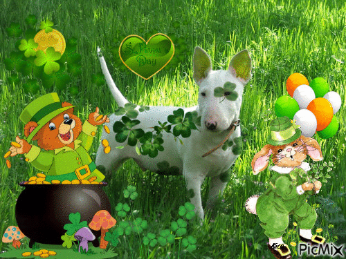 St Patrick's Doggie Day - Free animated GIF