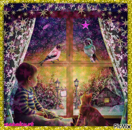 camdan bakan çocuk - Darmowy animowany GIF