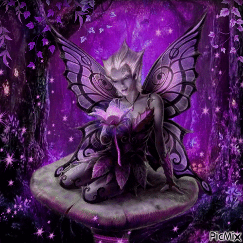 purple fairy - Animovaný GIF zadarmo