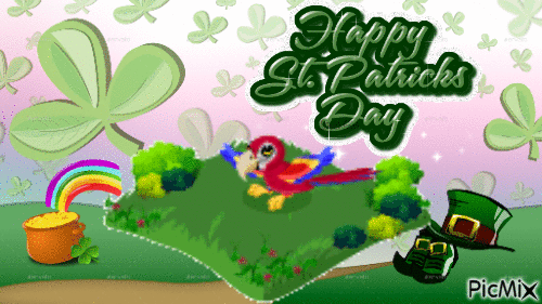 Excited Green winged macaw - GIF animé gratuit