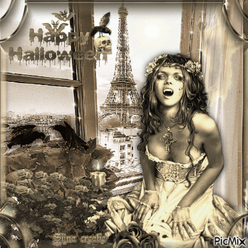 Halloween à Paris - Zdarma animovaný GIF