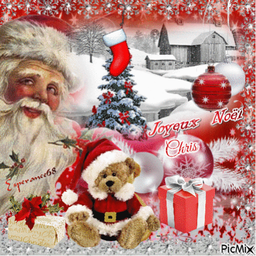 🎄 Joyeux Noël Chris ⛄ - Безплатен анимиран GIF