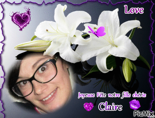 Joyeux Anniversaire notre fille chérie Claire - GIF animé gratuit