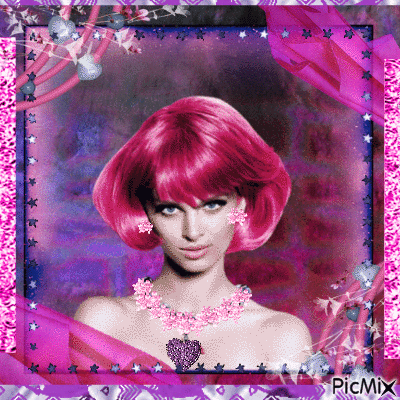 pink n purple portrait - Ingyenes animált GIF