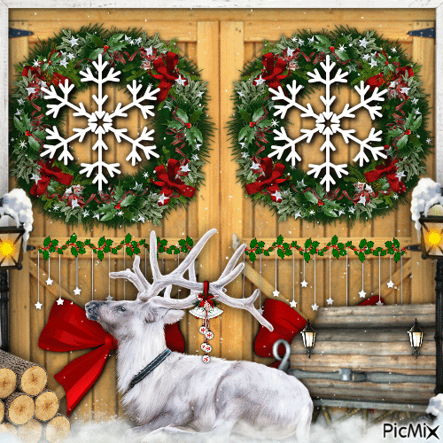 Wreath on Door-RM-11-25- 23 - Бесплатный анимированный гифка