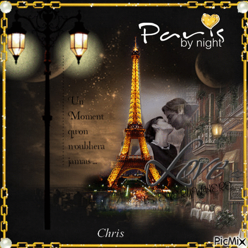 Paris la nuit - GIF animado gratis