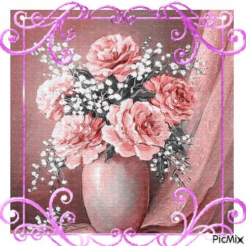 Pink floral - Gratis animerad GIF