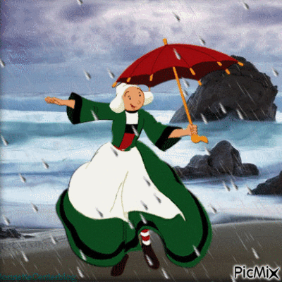 Bécassine sous la pluie - GIF animate gratis