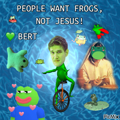 frog Jesus bert - GIF animasi gratis