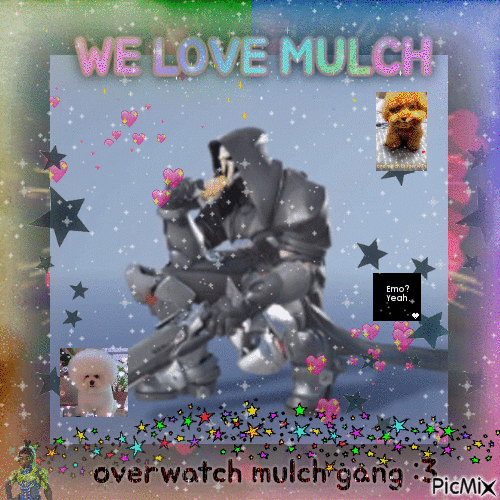 we love mulch - GIF animado grátis