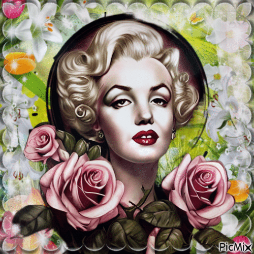 Femme aux Roses - Gratis animeret GIF