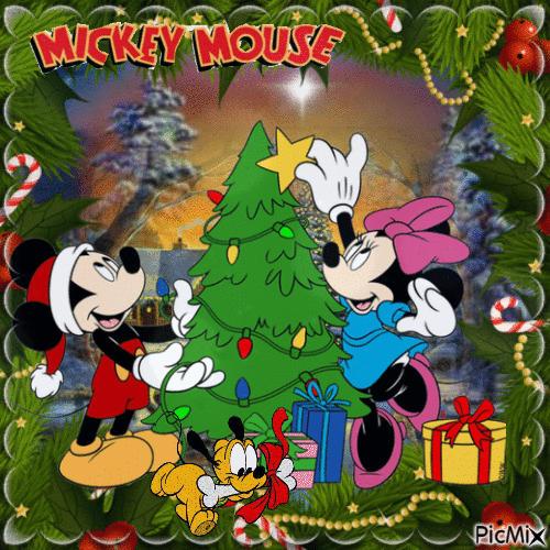 Joyeux Noël avec Mickey - Zdarma animovaný GIF