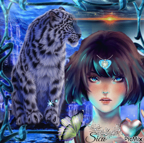 Leopard and Leia.... - Gratis geanimeerde GIF