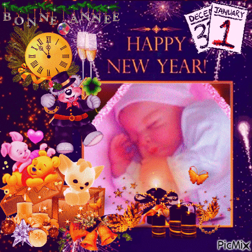 Violette née le 1er Janvier 2021 - Gratis animerad GIF