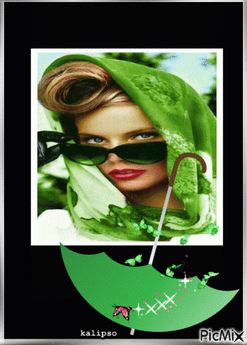 Green Umbrella.. - GIF animé gratuit