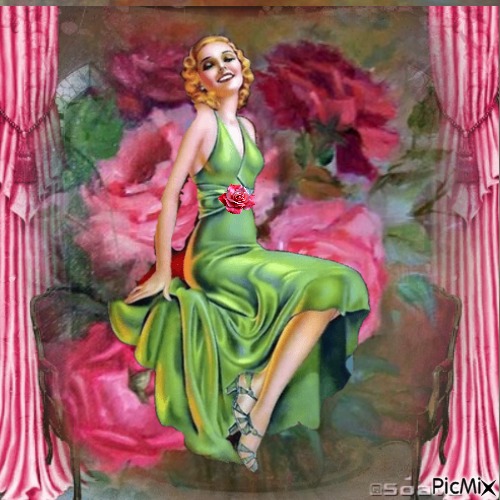 VINTAGE  WITH ROSES - 無料png