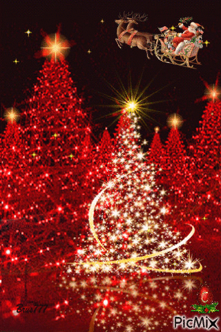 Rotating Christmas Trees - Безплатен анимиран GIF