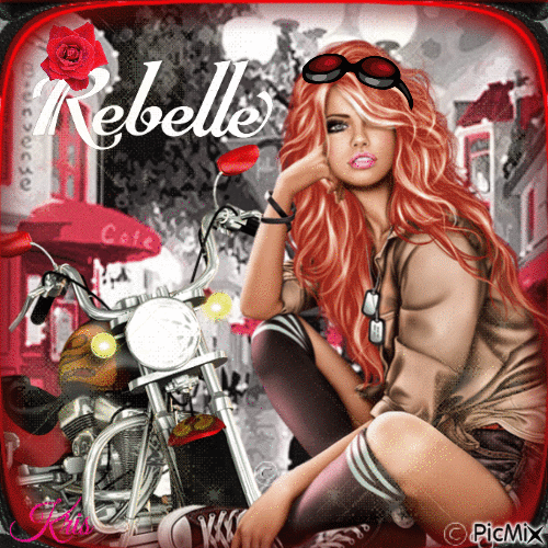 La rebelle rousse - GIF animé gratuit