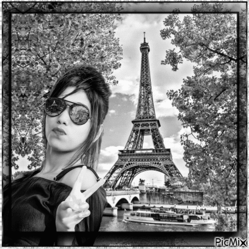 Mädchen in Paris - Free animated GIF
