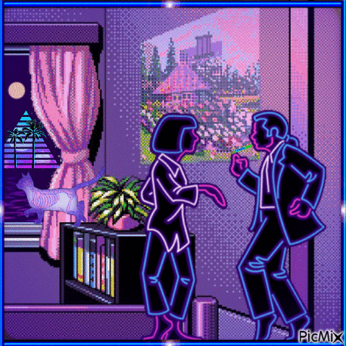 neon evening - Безплатен анимиран GIF