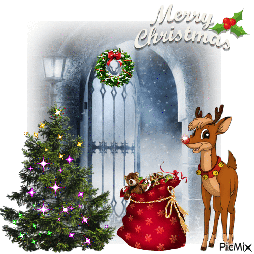 Glittering Merry Christmas - GIF animé gratuit