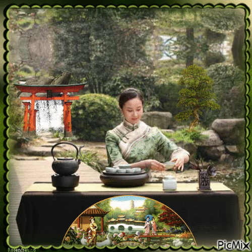 Chinesische Teezeremonie - GIF animé gratuit