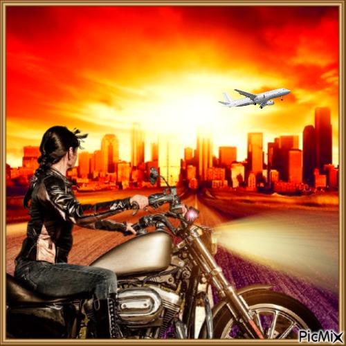 Donna Motociclista - PNG gratuit