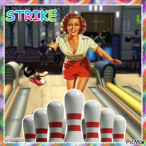 Une partie de bowling. - GIF animasi gratis