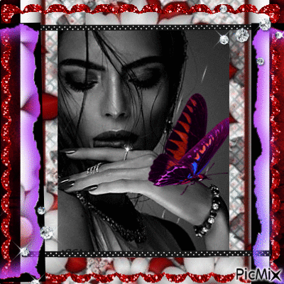 red/purple/black butterfly spirit - Бесплатни анимирани ГИФ