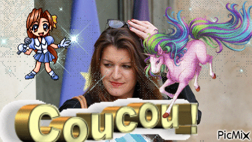 Marlène Schiappa coucou - GIF animé gratuit
