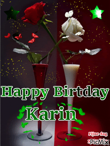 verjaardag Karin - Zdarma animovaný GIF