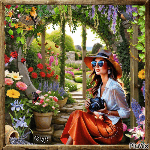In the beautiful garden... - Δωρεάν κινούμενο GIF