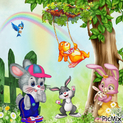 Mundo de conejos. - Free animated GIF