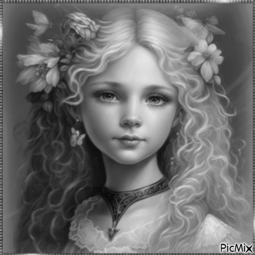 Concours : Portrait de fille en noir et blanc - GIF animé gratuit